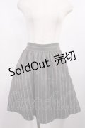Ank Rouge / レジメンタルストライプサス付きスカート M グレー H-25-12-01-1013-CA-SK-NS-ZH