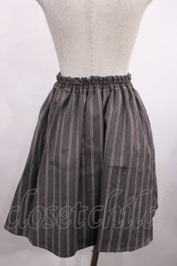 画像2: Ank Rouge / レジメンタルストライプサス付きスカート M グレー H-25-12-01-1013-CA-SK-NS-ZH