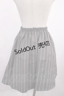 画像2: Ank Rouge / レジメンタルストライプサス付きスカート M グレー H-25-12-01-1013-CA-SK-NS-ZH