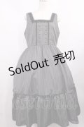 m petit by misako / TT*AOKストライプジャンパースカート 3L グレー H-25-12-01-1018-LO-OP-NS-ZH