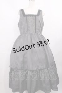 m petit by misako / TT*AOKストライプジャンパースカート 3L グレー H-25-12-01-1018-LO-OP-NS-ZH