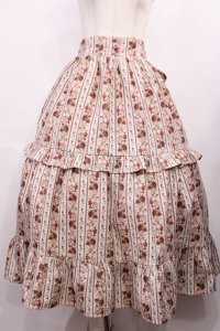 axes femme kawaii / ストライプローズ柄スカート M 生成り H-25-12-01-1019-AX-SK-NS-ZH