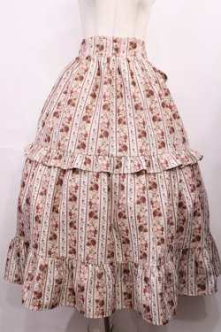 画像1: axes femme kawaii / ストライプローズ柄スカート M 生成り H-25-12-01-1019-AX-SK-NS-ZH