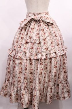 画像2: axes femme kawaii / ストライプローズ柄スカート M 生成り H-25-12-01-1019-AX-SK-NS-ZH