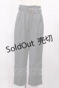 an another angelus / レリーフバックルベルトテーパードパンツ Free GRAY×WH H-25-12-01-1020-CA-PA-NS-ZH