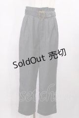 an another angelus / レリーフバックルベルトテーパードパンツ Free GRAY×WH H-25-12-01-1020-CA-PA-NS-ZH