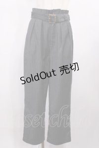 an another angelus / レリーフバックルベルトテーパードパンツ Free GRAY×WH H-25-12-01-1020-CA-PA-NS-ZH