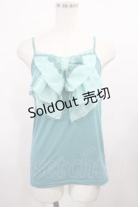 axes femme / リボンキャミソール M グリーン H-25-12-01-1021-AX-TO-NS-ZH