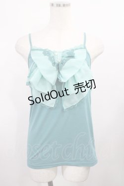 画像1: axes femme / リボンキャミソール M グリーン H-25-12-01-1021-AX-TO-NS-ZH