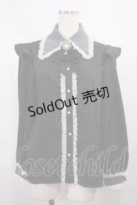 Rojita / 配色チュールフリル衿ブラウス Free ブラック H-25-12-01-1023-LO-BL-NS-ZH