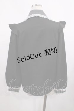 画像2: Rojita / 配色チュールフリル衿ブラウス Free ブラック H-25-12-01-1023-LO-BL-NS-ZH