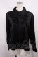 画像1: DearMyLove / ゴシック風バラレースフリルブラウス 3L ブラック H-25-12-01-1025-EL-BL-NS-ZH (1)