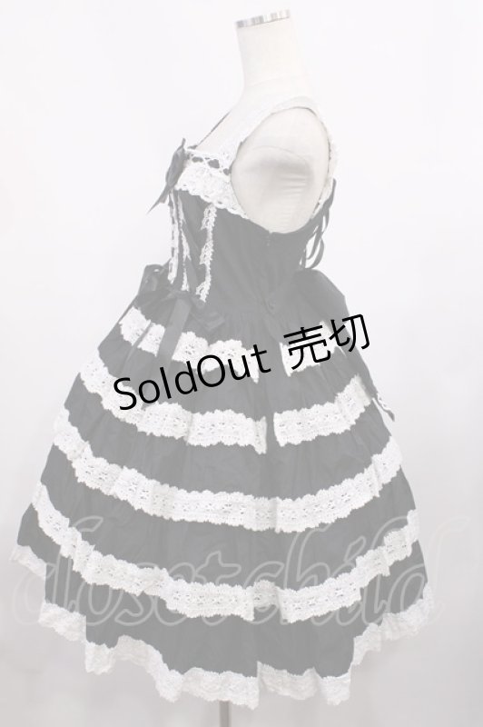 画像2: BABY,THE STARS SHINE BRIGHT / Romantic Dream Roseジャンパースカート Free ブラック/オフ白 H-25-12-01-1002-BA-OP-NS-ZH (2)