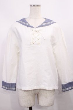 画像1: Fi.n.t / セーラーブラウス Free オフ/ブルー H-25-12-01-1026-CA-BL-NS-ZH