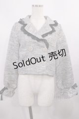 Rojita / 袖リボンツイードWジャケット Free グレー H-25-12-01-1028-LO-JA-NS-ZH