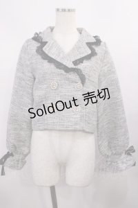 Rojita / 袖リボンツイードWジャケット Free グレー H-25-12-01-1028-LO-JA-NS-ZH