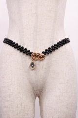 m petit by misako / サンリオキャラクターズコラボ クロミ パールベルト  ブラック H-25-12-01-1034-LO-ZA-NS-ZH