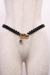 m petit by misako / サンリオキャラクターズコラボ クロミ パールベルト  ブラック H-25-12-01-1034-LO-ZA-NS-ZH