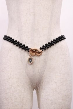 画像1: m petit by misako / サンリオキャラクターズコラボ クロミ パールベルト  ブラック H-25-12-01-1034-LO-ZA-NS-ZH