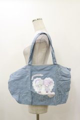 m petit by misako / サンリオキャラクターズコラボポーチ付きエコバッグ  サックス H-25-12-01-020-LO-BG-NS-ZH