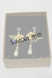 Innocent World / 薔薇とパールのイヤリング  イエロー H-25-12-01-004-IW-AC-NS-ZH