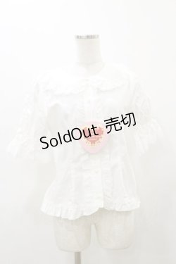 画像1: BABY,THE STARS SHINE BRIGHT / うさくみゃちゃんのSweetStrawberryブラウス Free オフ白 H-25-12-01-048-BA-BL-NS-ZH
