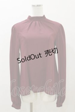 画像1: Victorian maiden / ロイヤルレーススタンドカラーブラウス Free ボルドー H-25-12-02-058-CL-BL-NS-ZH