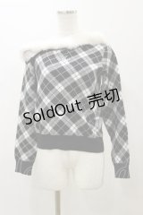 Ank Rouge / ワンショルファーニットプルオーバー M ブラック H-25-12-02-059-CA-TO-NS-ZH