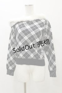 Ank Rouge / ワンショルファーニットプルオーバー M ブラック H-25-12-02-059-CA-TO-NS-ZH