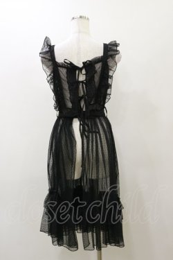 画像2: axes femme kawaii / ドットチュールエプロン M ブラック H-25-12-02-066-AX-OP-NS-ZH