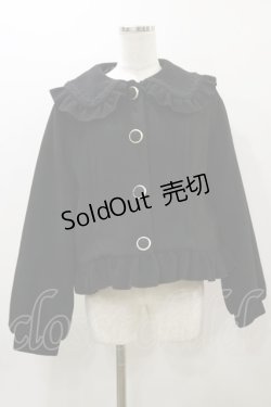 画像1: axes femme kawaii / バックフリルショートコート M ブラック H-25-12-02-069-AX-CO-NS-ZH