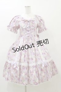 metamorphose / はしごレースリボン花柄半袖ワンピース サイズ1 ラベンダー H-25-12-02-077-ME-OP-NS-ZH