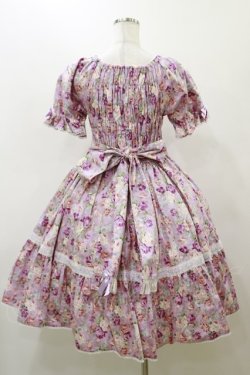 画像2: metamorphose / はしごレースリボン花柄半袖ワンピース サイズ1 ラベンダー H-25-12-02-077-ME-OP-NS-ZH