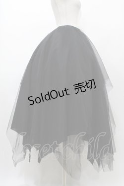 画像3: ATELIER BOZ / ランダムチュールロングスカート  ブラック H-25-12-02-1032-EL-SK-KB-ZH