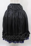 Moi-meme-Moitie / コフィンレースロングペチコート  黒×青 H-25-12-02-1033-MO-SK-KB-ZH