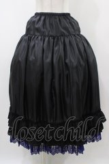 Moi-meme-Moitie / コフィンレースロングペチコート  黒×青 H-25-12-02-1033-MO-SK-KB-ZH