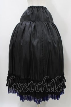 画像3: Moi-meme-Moitie / コフィンレースロングペチコート  黒×青 H-25-12-02-1033-MO-SK-KB-ZH