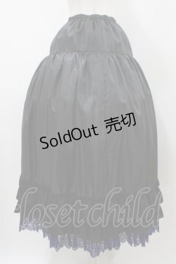 画像3: Moi-meme-Moitie / コフィンレースロングペチコート  黒×青 H-25-12-02-1033-MO-SK-KB-ZH