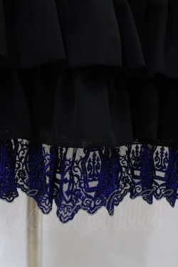 画像4: Moi-meme-Moitie / コフィンレースロングペチコート  黒×青 H-25-12-02-1033-MO-SK-KB-ZH