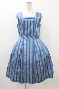 Jane Marple / Springレジメンタルジャンパースカート  ブルーグレー H-25-12-02-1035-JM-OP-KB-ZH