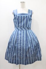 Jane Marple / Springレジメンタルジャンパースカート  ブルーグレー H-25-12-02-1035-JM-OP-KB-ZH