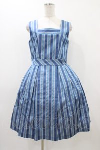 Jane Marple / Springレジメンタルジャンパースカート  ブルーグレー H-25-12-02-1035-JM-OP-KB-ZH