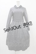 Jane Marple / Regimental stripeのコレットドレス  グレー H-25-12-02-1038-JM-OP-KB-ZH