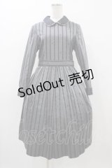 Jane Marple / Regimental stripeのコレットドレス  グレー H-25-12-02-1038-JM-OP-KB-ZH