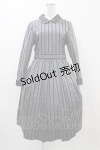 Jane Marple / Regimental stripeのコレットドレス  グレー H-25-12-02-1038-JM-OP-KB-ZH