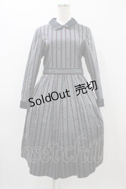 画像1: Jane Marple / Regimental stripeのコレットドレス  グレー H-25-12-02-1038-JM-OP-KB-ZH