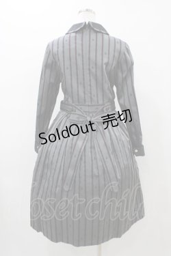 画像2: Jane Marple / Regimental stripeのコレットドレス  グレー H-25-12-02-1038-JM-OP-KB-ZH