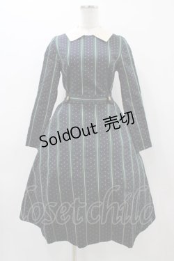 画像1: Jane Marple / Regimental stripeのワンピース  ネイビー H-25-12-02-1039-JM-OP-KB-ZH