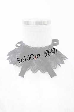 画像1: ATELIER PIERROT / ハートチャームレースチョーカー  黒×赤 H-25-12-02-1007-EL-AC-KB-ZH