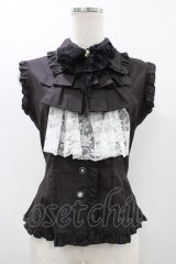 MARBLE / 蝶型コサージュフリルタイ付きノースリーブブラウス  ブラック H-25-12-02-1054-GO-BL-KB-ZT1208H